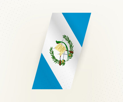 Abstract modern vertical flag of Guatemala on beige background with dots.