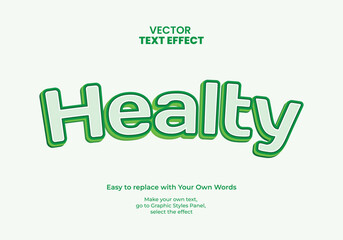 healty 3D text effect vector