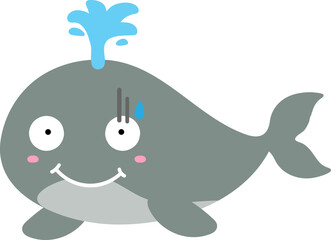 cute whale cartoon, sea animal
