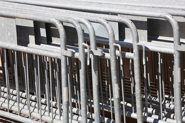 Prefabricated galvanized metal barrier made with metal pipes and stacked