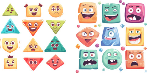 Abstract shapes of emotional characters