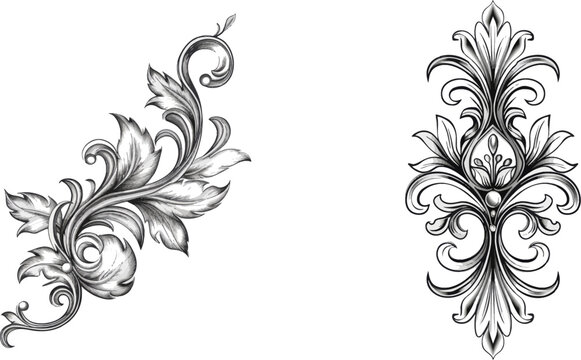 Victorian branches, swirls and botanical dividers