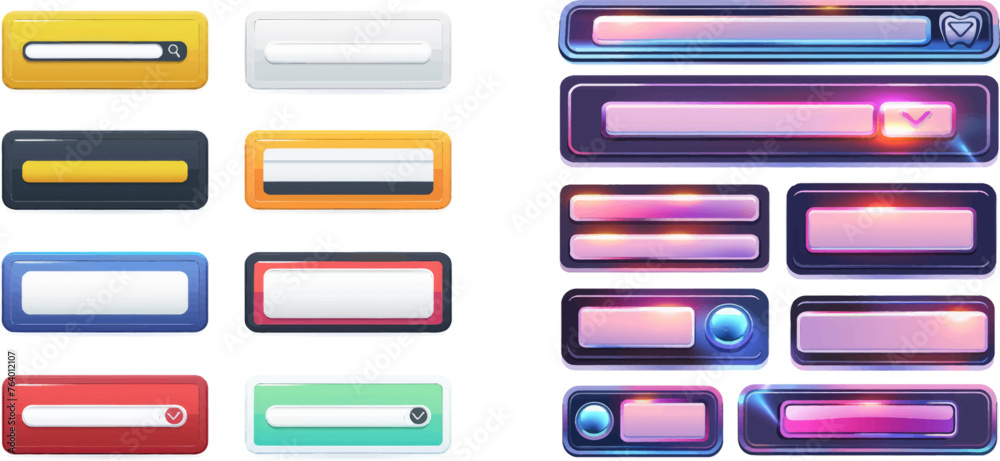 Poster address search field, interface bar ui navigation, web concept with tab text boxes, mobile bar page 