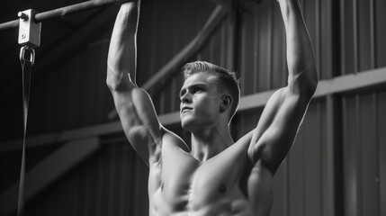 Fototapeta na wymiar Male gymnast