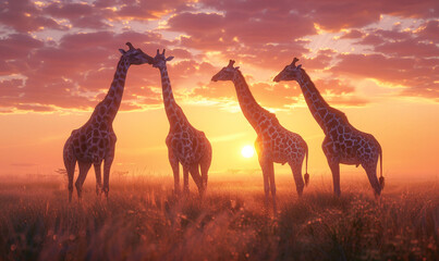 Giraffes - obrazy, fototapety, plakaty