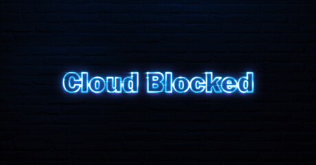 cloud blocked text neon sign
