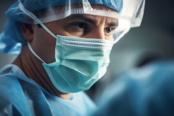 Highly skilled surgeon doctor in operation room after hard successful operation Generative AI