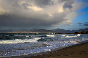 Scarista beach by sunny noon, Harris Isle, Hebrides, Scotland