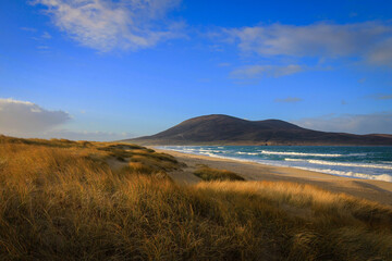 Scarista beach by sunny noon, Harris Isle, Hebrides, Scotland