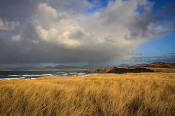 Scarista beach view by sunny noon, Isle of Harris, Hebrides, Scotland