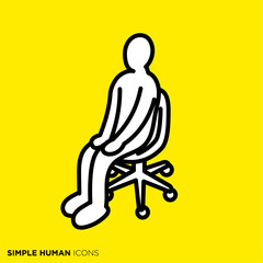 シンプルな人間のアイコンシリーズ, 礼儀正しく座る人