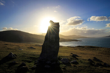 MacLeod Stone view near Nisabost beach, Isle of Harris, Hebrides, Scotland