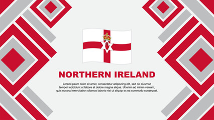 Northern Ireland Flag Abstract Background Design Template. Northern Ireland Independence Day Banner Wallpaper Vector Illustration. Northern Ireland - obrazy, fototapety, plakaty