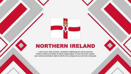 Northern Ireland Flag Abstract Background Design Template. Northern Ireland Independence Day Banner Wallpaper Vector Illustration. Northern Ireland Flag - obrazy, fototapety, plakaty