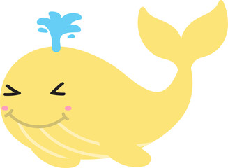 cute whale cartoon, sea animal