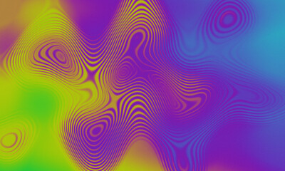 Obraz premium Abstract background gradient color wave ripples. Purple green blue circular wave grainy texture background.