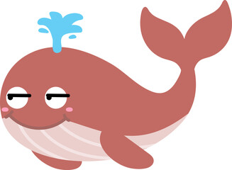 cute whale cartoon, sea animal