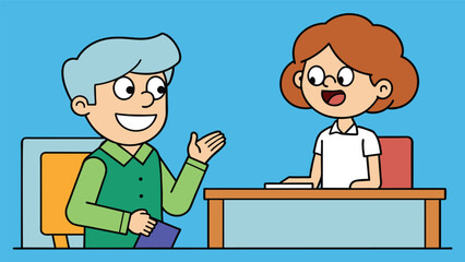 teacher talking with student vector 2.eps