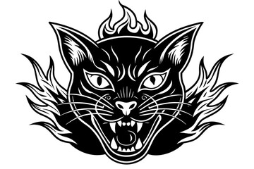 evil-fire-cat-tattoo-vector-with-symbols-drawn