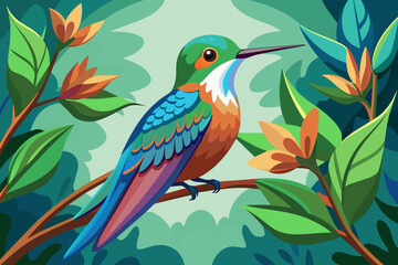 hummingbird-bird-is-sitting-on-a-tree-branch