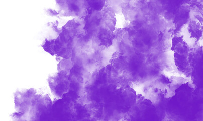Fototapeta na wymiar Purple smoke texture on white background