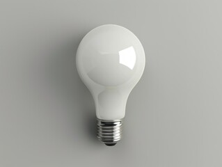 A light bulb on a grey background showcases a style of ambient occlusion and sharp humor.