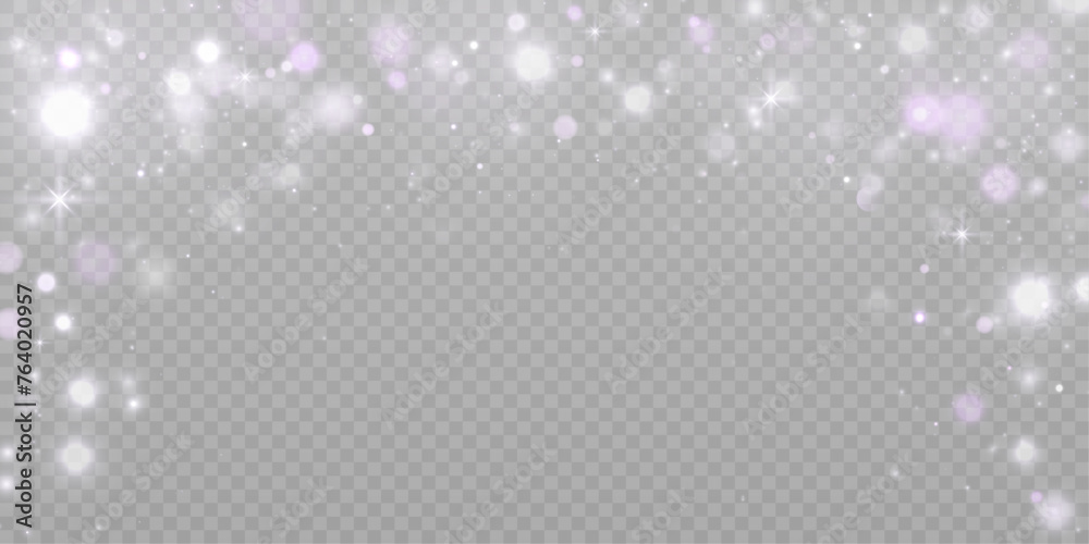 Poster Abstract bokeh lights isolated on transparent background for Christmas and New Year illustrations. Vector	
