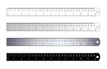 Grids for a ruler mm, cm, inch. measuring scale bars for ruler.Grids for a ruler in millimeter, centimeter, meter and inch. Metal rulers mm, cm, m scale. metric units measuring scale bars for ruler sc