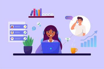 Remote work, online work, customer service, online conferences, online call center, large-scale conferences, meetings. Feedback from employees and managers.