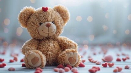 teddy bear with heart shaped gift