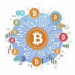  illustration of bitcoin crypto coin chart
