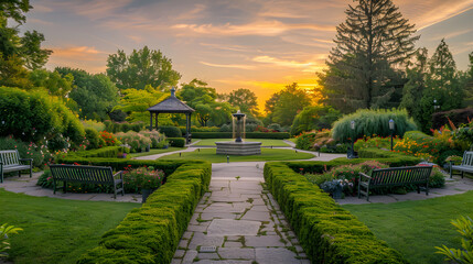 The Serenity and Elegance Displayed at the Beautiful Sunset in The JQ Gardens