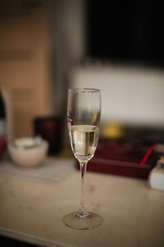 A sparkling glass of champagne, capturing the essence of celebration and elegance in a single image