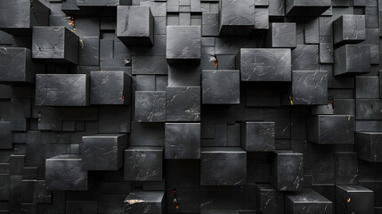 Artistic stack of monochromatic textured cubes creating a visually engaging wall design