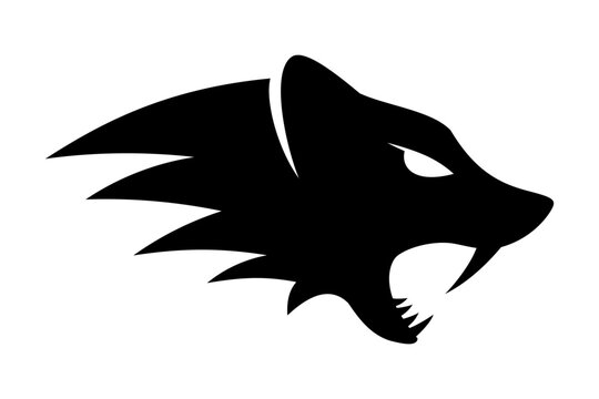 Sign icon animal mongoose on white background.