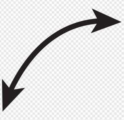 Dual semi circle arrow. Vector illustration. Semicircular curved thin long double ended arrow. vector illusration