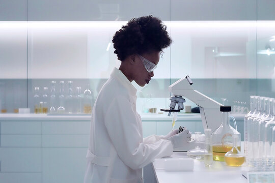 Female African american Scientist working in a laboratory