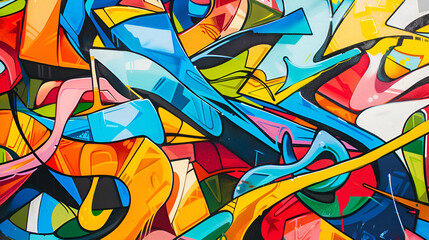 Fototapeta premium Abstract street art writing on the wall background. Copy space