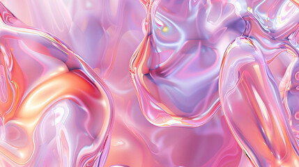 Abstract pink liquid metal background. Copy space