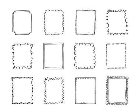 Hand drawn frames. Victorian ornaments photo frames