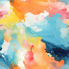 Vivid abstract paint marbling effect. Seamless file. 