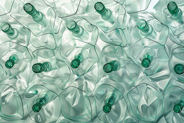 Disposed empty plastic water bottles