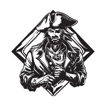 Portrait of a Pirate isolated Vector Image