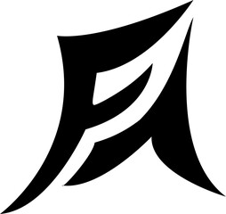 F and A letter logo with Japanese kanji style