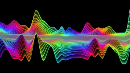 Wave line flowing rainbow color