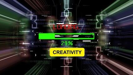 Creativity loading  progress bar on the screen