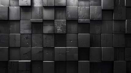 Poster An array of textured black blocks with white details adds depth to this visually compelling monochromatic image © Reisekuchen