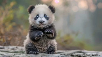 Outdoor-Kissen giant panda eating bamboo © Teddy Bear