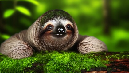 Fototapeta premium Cute Sloth Portrait