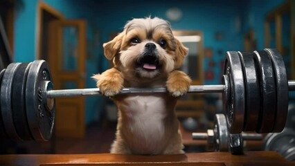 Comical pup exercises, gym escapades entertain viewers